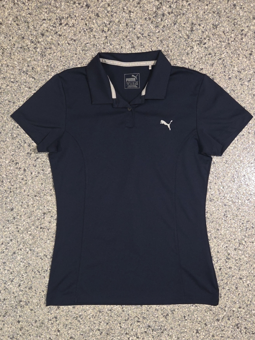 Puma Golf Navy Blue Pounce Performance Polo Shirt Size Small